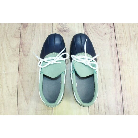 LL Bean Low Duck Boots Blue Rubber Lace Up Unlined Moccasin Size 7 M - Picture 7 of 10